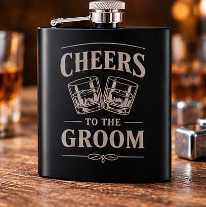 Cheers to the Groom Hip Flask