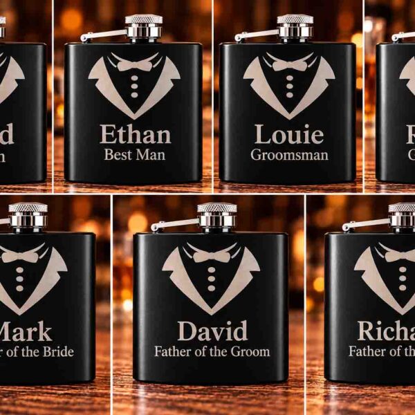 Hip Flasks tuxedo Wedding