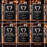 Personalised Tuxedo Wedding Party Hip Flasks