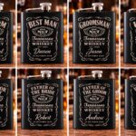 Personalised wedding Whiskey Label Hip Flasks