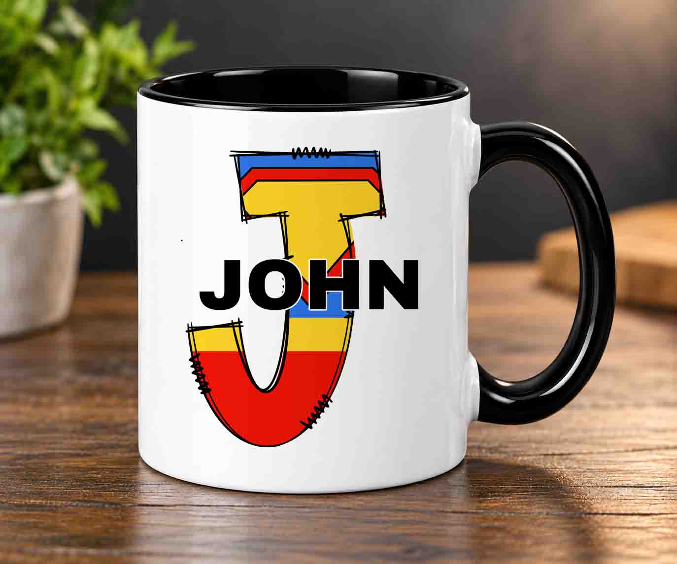 Superhero Initial and name mug Superman