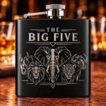 The Big Five Geometric Hip Flask