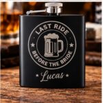 Last Ride Before the Bride Personalised Hip Flask