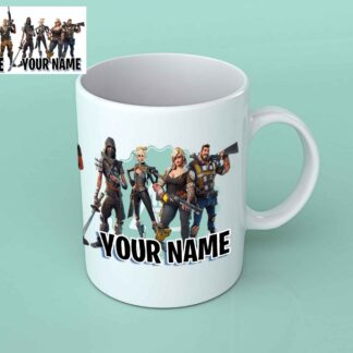 Fortnite characters personalised white coffee mug