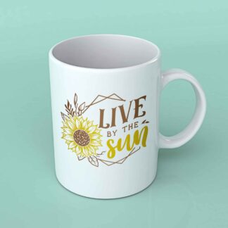 Live by the sun sunflower coffee mug