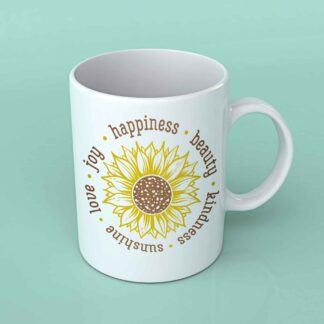 Love Beauty kindness sunflower coffee mug