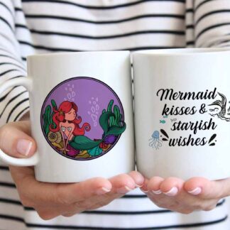 Mermaid kisses and starfish wishes coffee mug