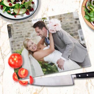 Glass Cutting Board personalised with photo
