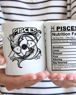 Pisces star sign nutrition facts coffee mug