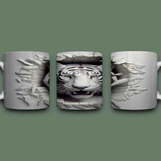 3D animals in a wall snow leopard